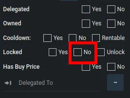 PeakMonsters card filters panel