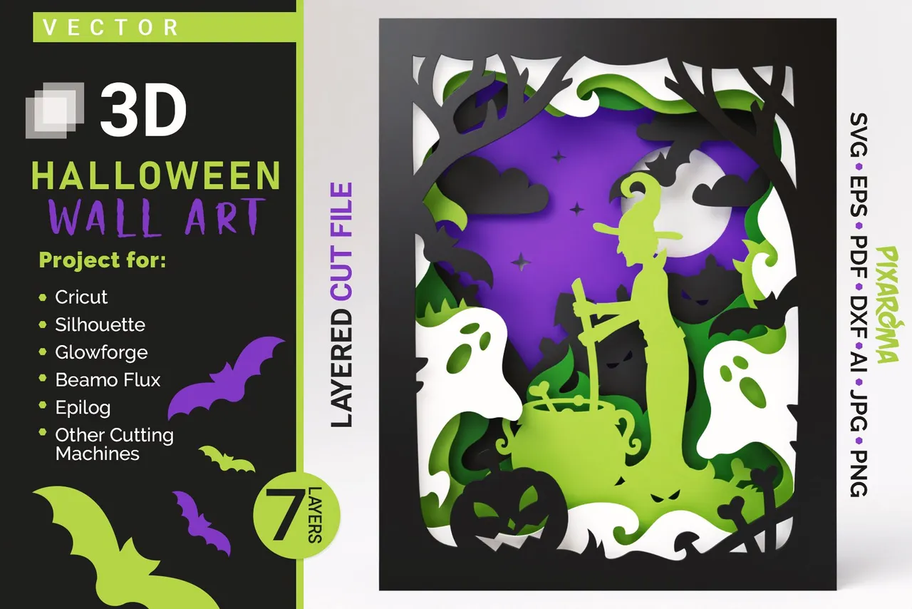 1 Halloween Wall Art 3D Layered SVG Cut File Preview 1.jpg