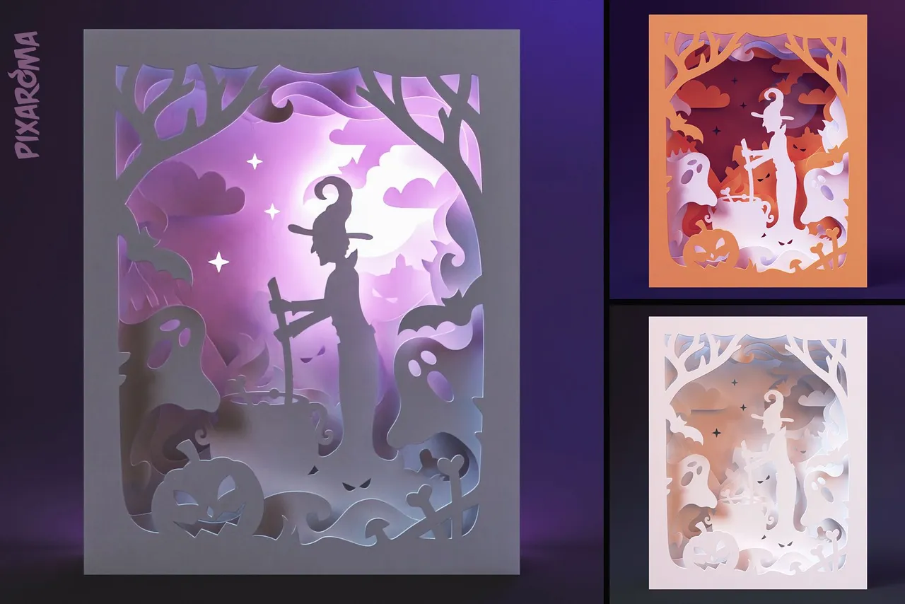 7 Halloween Wall Art 3D Layered SVG Cut File Preview.jpg