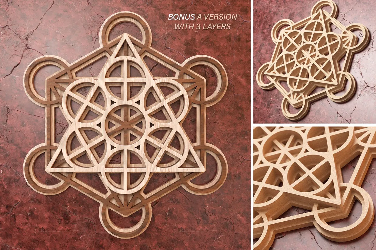8 Metatron's Cube 3D Layered SVG Cut File Preview 8.jpg