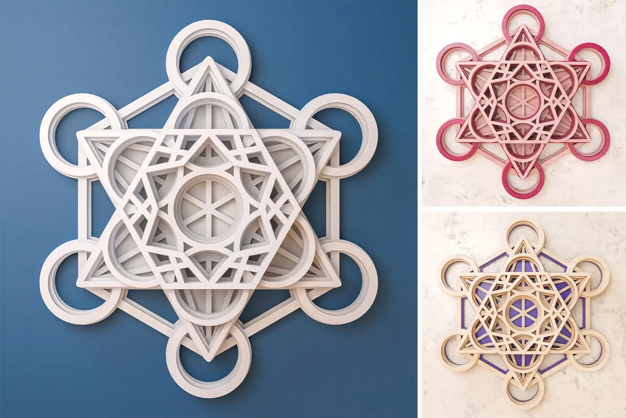6 Metatron's Cube 3D Layered SVG Cut File Preview 6.jpg