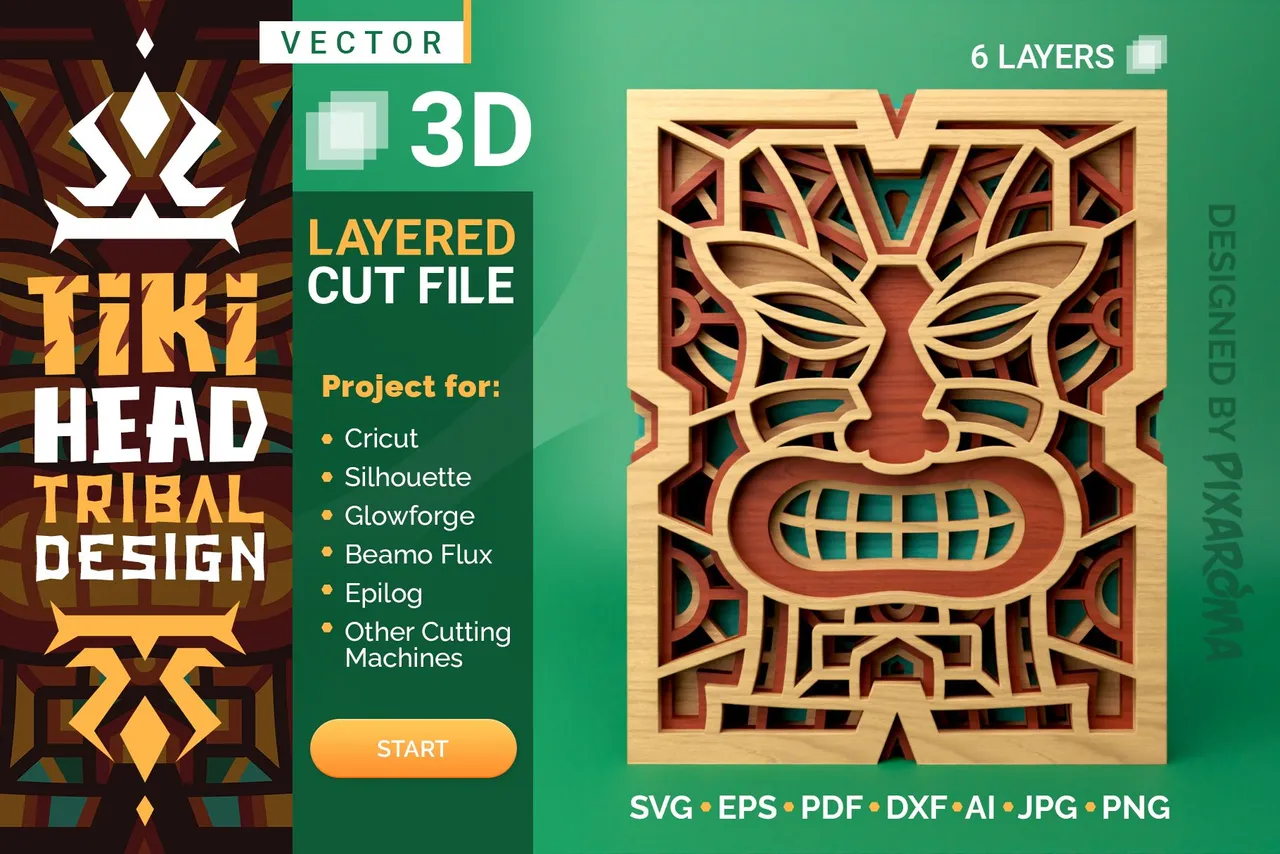 1 Tiki Head 3D Layered SVG Cut File Preview 1.jpg