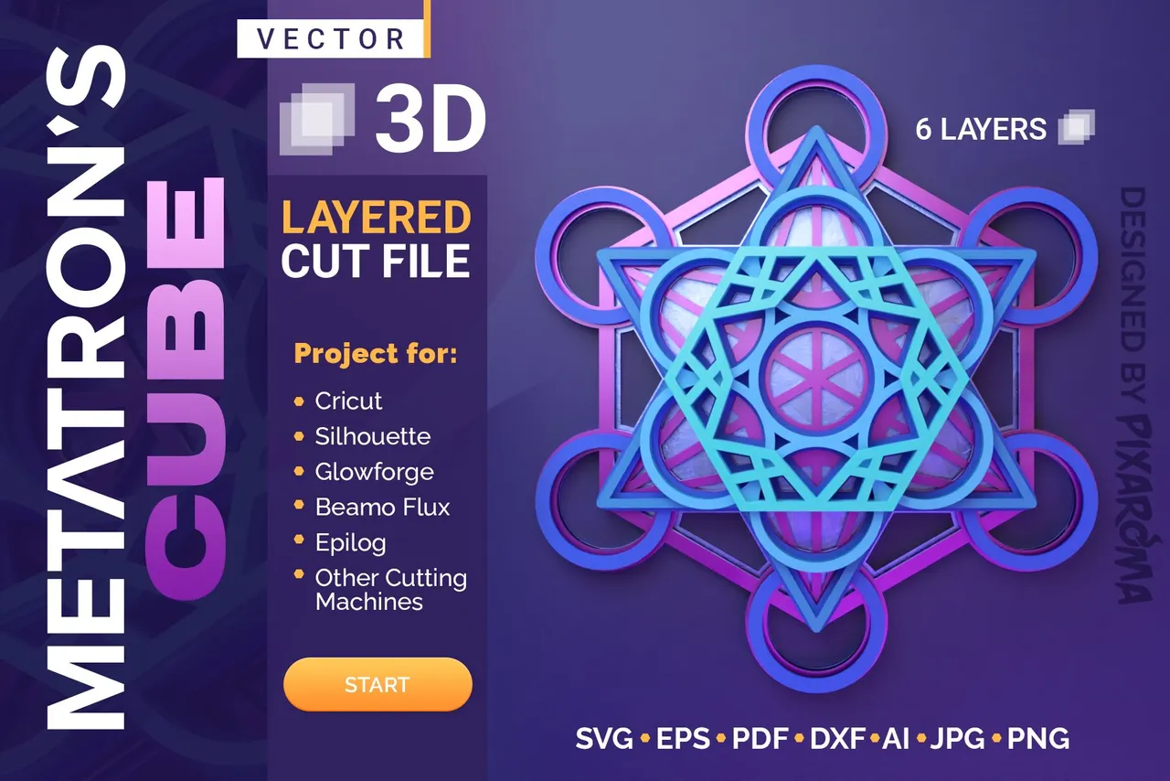 1 Metatron's Cube 3D Layered SVG Cut File Preview 1.jpg