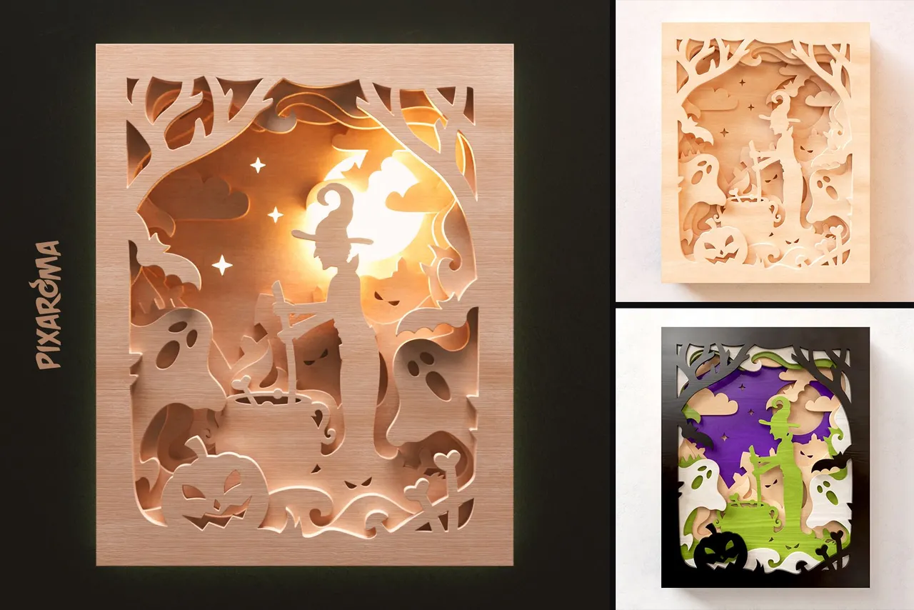 9 Halloween Wall Art 3D Layered SVG Cut File Preview.jpg