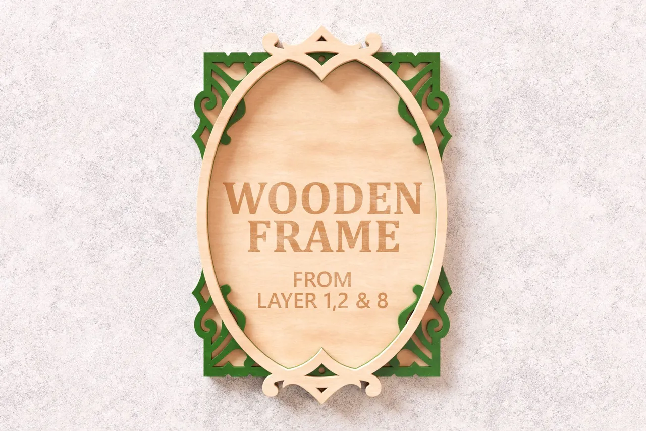 8 Witch Portrait 3D Layered SVG Cut File Preview Wooden Frame.jpg