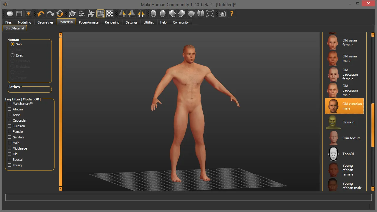 Screenshot of MakeHuman