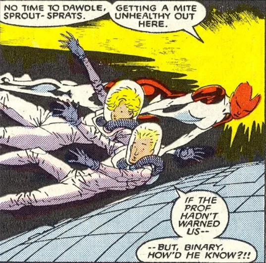 Binary flying the New Mutants out of harms way.jpg