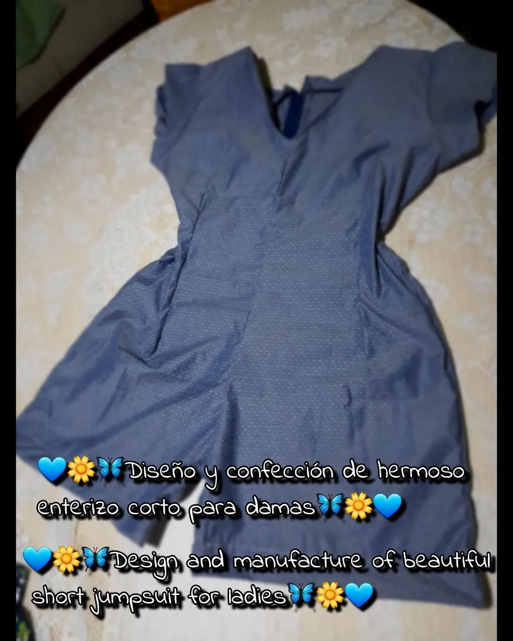 💙🌼🦋Diseño y confección de hermoso enterizo corto para damas🦋🌼💙//💙🌼🦋Design and manufacture of beautiful short jumpsuit for ladies🦋🌼💙