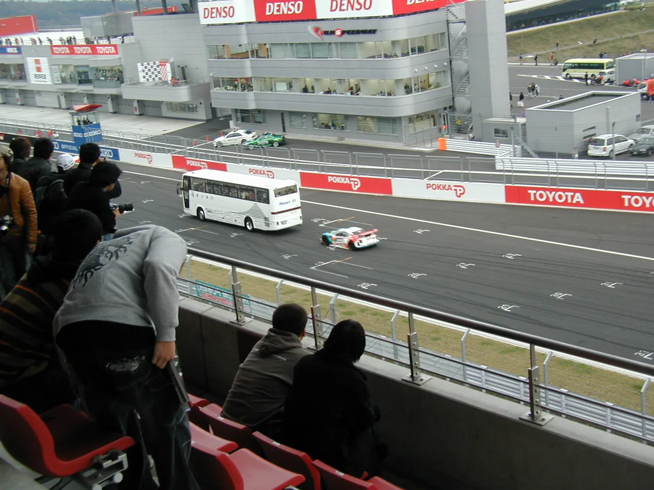 274 - Tour busses racing Super GT cars. There was a large speed difference, which should have given the fans in the bus a really exceptional view of the experience.