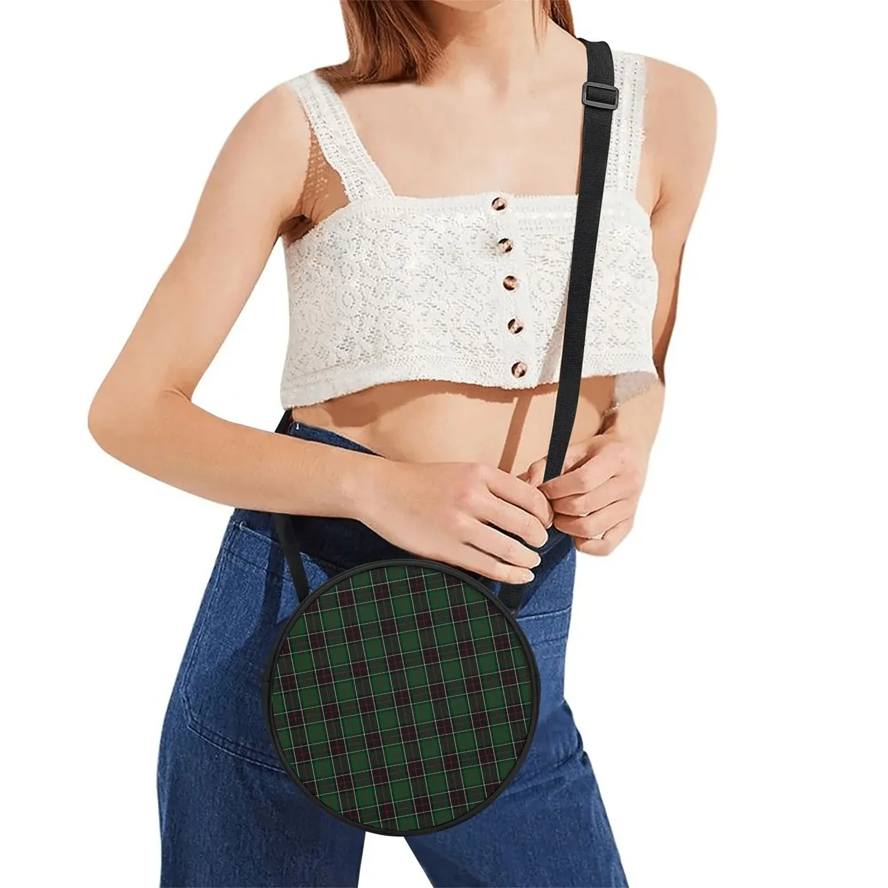 Sinclair tartan round satchel bag.jpg