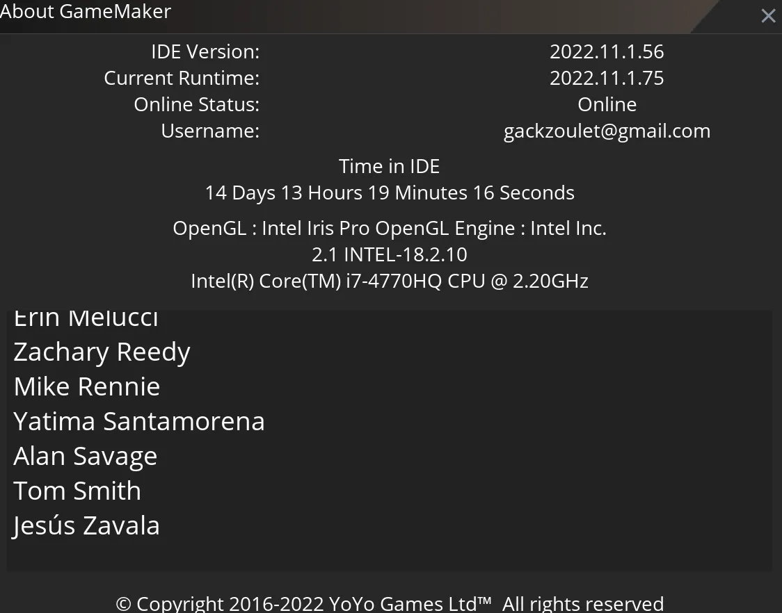 time spent in game maker