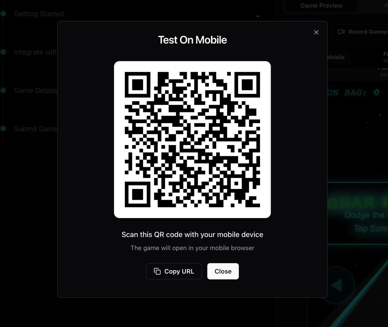 you can literally scan that with your phone and play my game right now