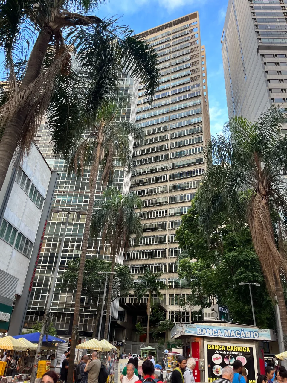 Skyscrapers in Rio right when you emerge from the subway tunnel in Centro