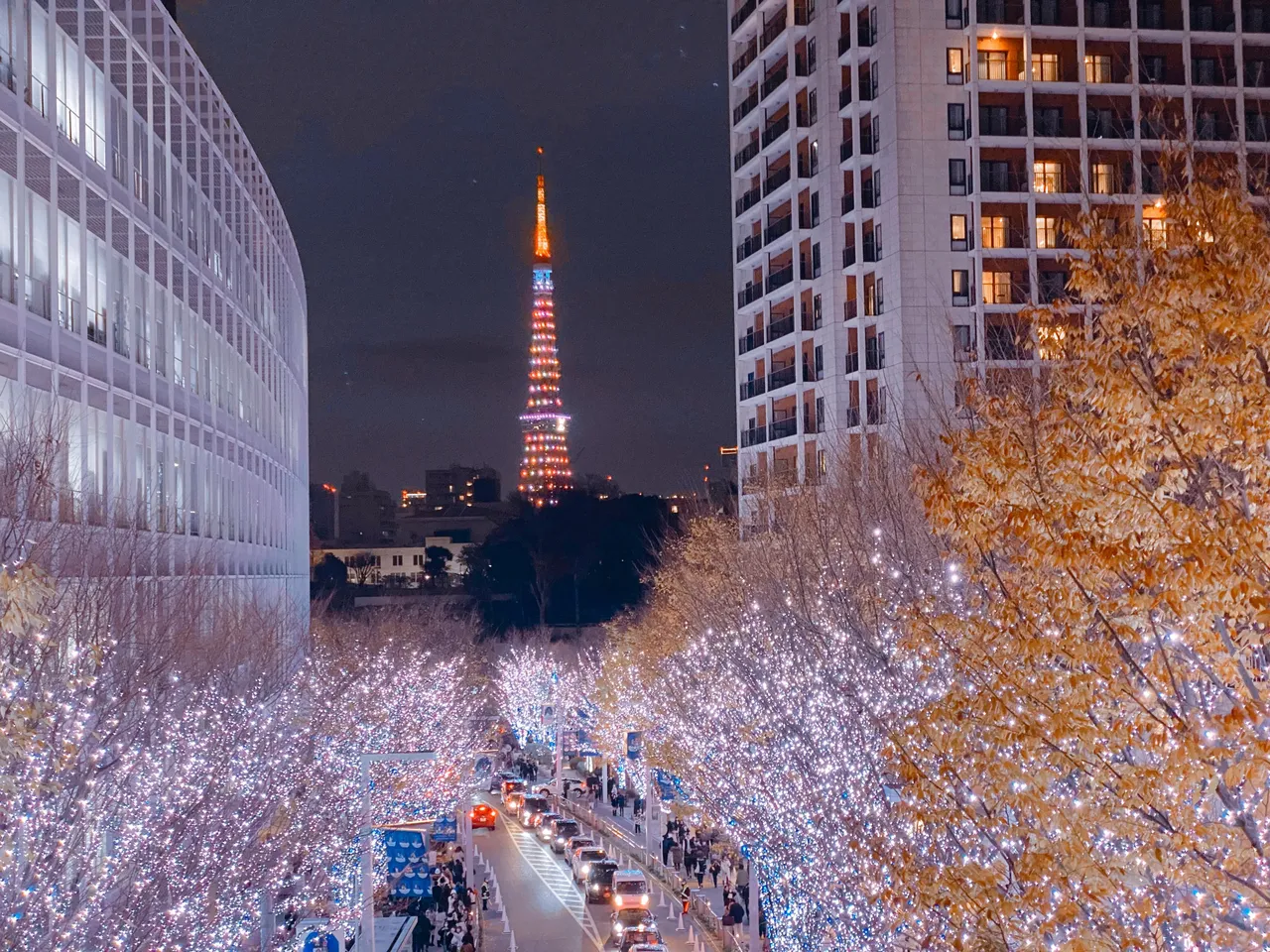 Tokyo Tower standing in the middle