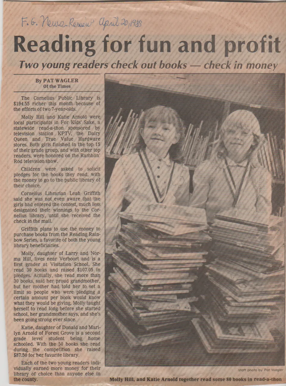 1988-04-20 - Wednesday - FG News Review, reading for fun, Molly and Katie read a combined 80 books apx.png