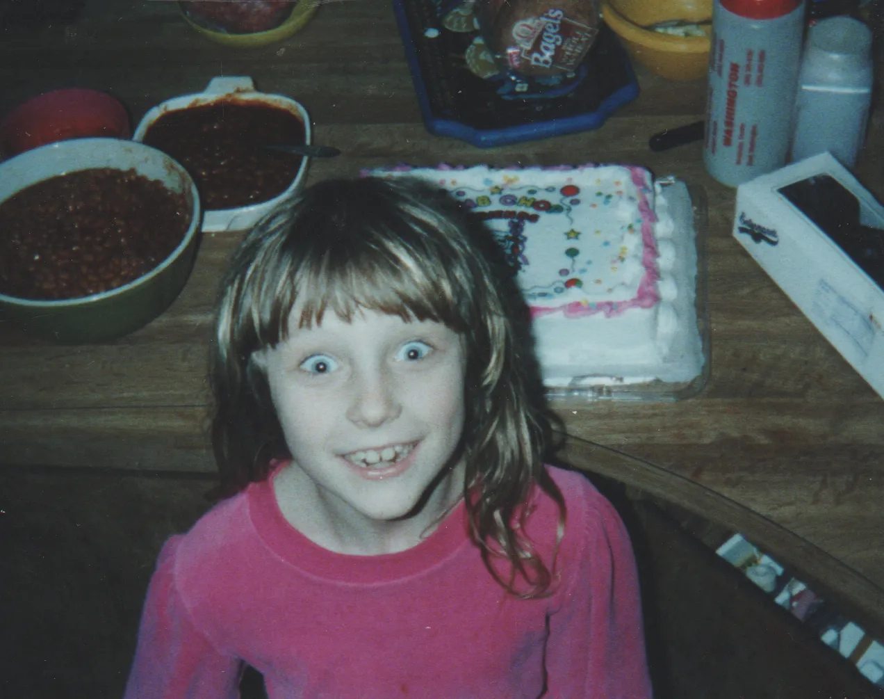 1999 - Crystal, Joey, others, Crystal's birthday, inside, in the 163 front yard on the porch, apx year-5.png