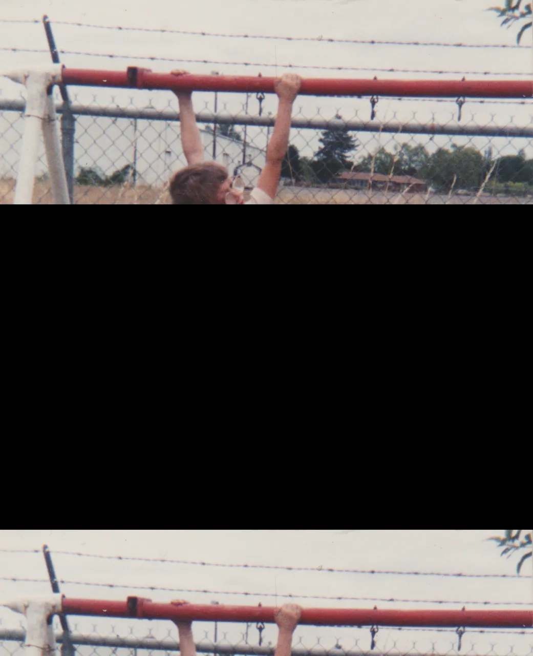 1992-08 - Joey Arnold, 163 Front Yard Back, behind the big tree by the fence, hanging around in August.png