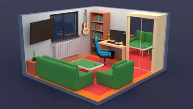 Room / Office, 3d animation, Blender