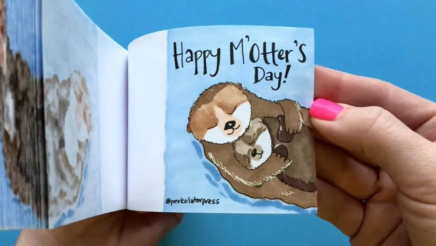 Maybe the cutest flipbook ever? Baby otter and mom!