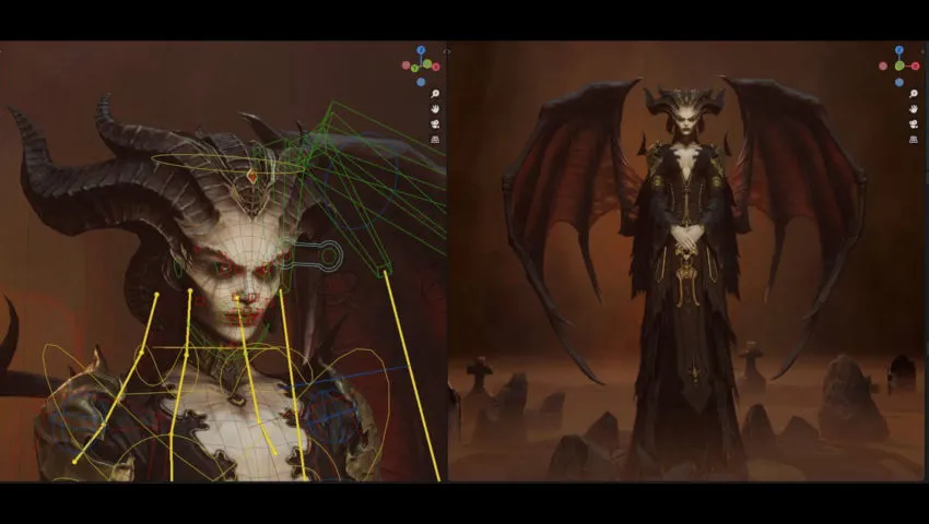 Diablo IV  - Lilith - Fanart Character modeling - Blender 3 4