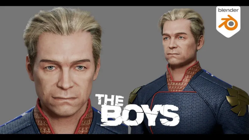Blender 4.0 - Homelander the Boys Fanart - 3D modelling