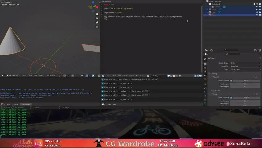 Blender Python Tut: Select Object by Name