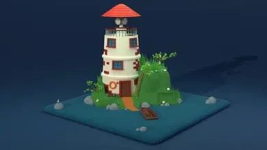 Lighthouse, 3d animation, Blender