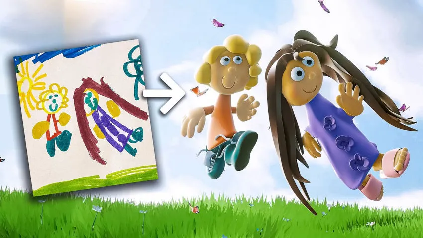I Turned a 4-year-old's Drawing into 3D with Blender