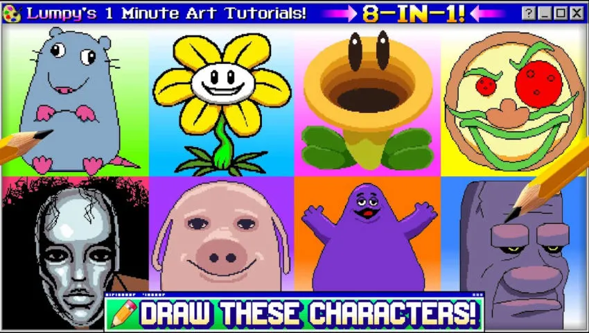 Lumpy's 1 MINUTE Art Tutorials! ✏️ Draw These Characters! (8-in-1 Compilation)