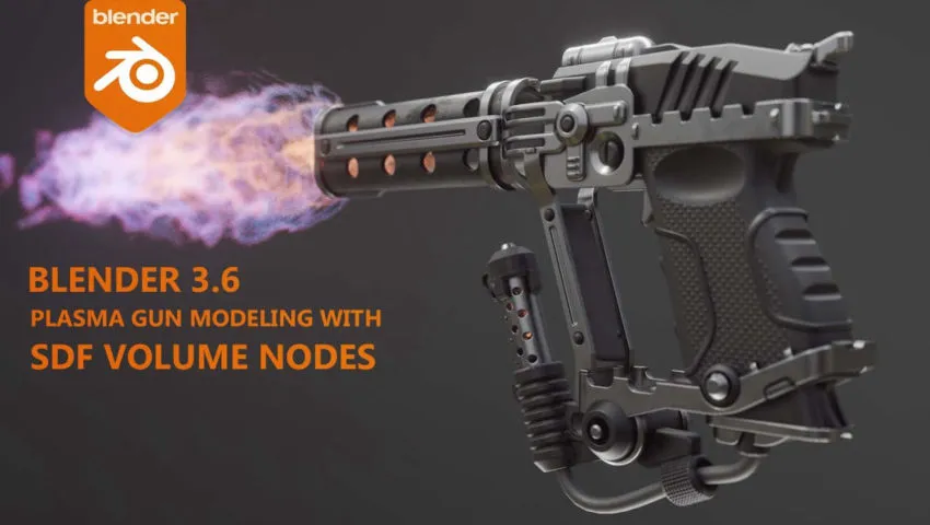 Blender 3.6 alpha/plasma gun modeling timelapse  with the sdf volume nodes