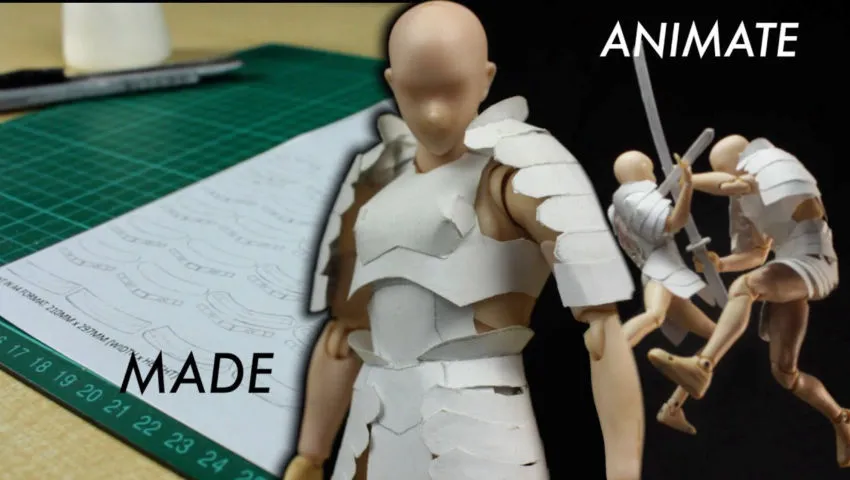 How to Make Tiny Paper Armor (Free Template) | Stop-motion Fight Scene