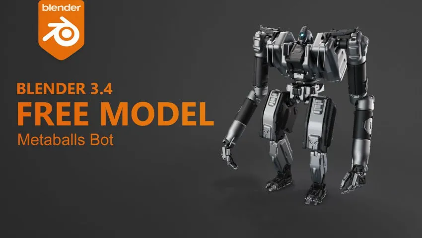 Blender 3.4 free model -Metaballs Bot