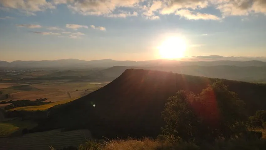 Evening hilltop panorama in Basque-country