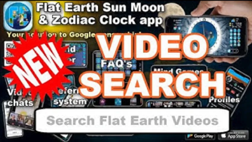 Flat Earth Sun, Moon & Zodiac Clock app - NEW - Video Search!