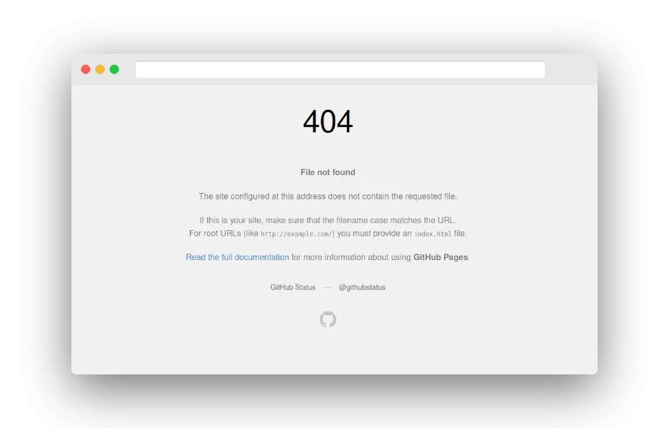 GitHub Pages 404 Page