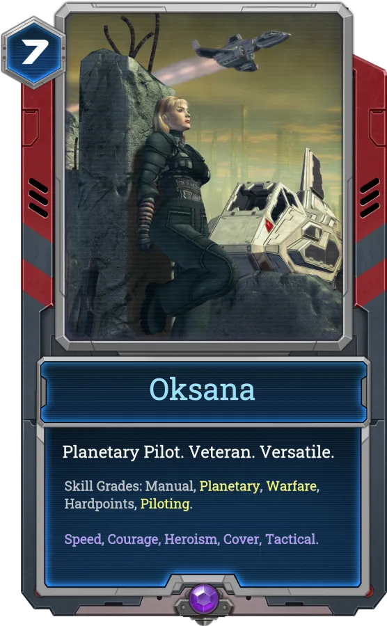 Oksana is a ground vehicles expert. Great for planet exploration!