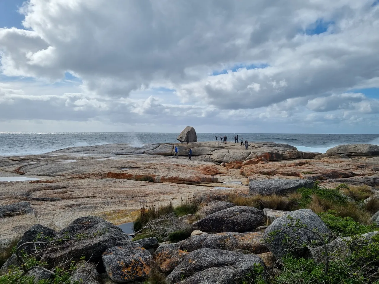 Next, we were onto the Bicheno Blowhole which, conveniently, is right around the corner. Literally! This is the photo Brad took just before we walked across and joined all those people who were trying to take great shots of the water blowing up through the hole in the rocks.