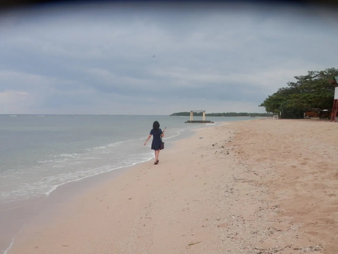 walking down Harmony Beach