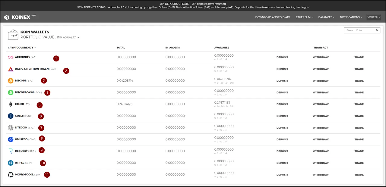 Koinex Now Supports 11 Cryptocurrency Trading.png