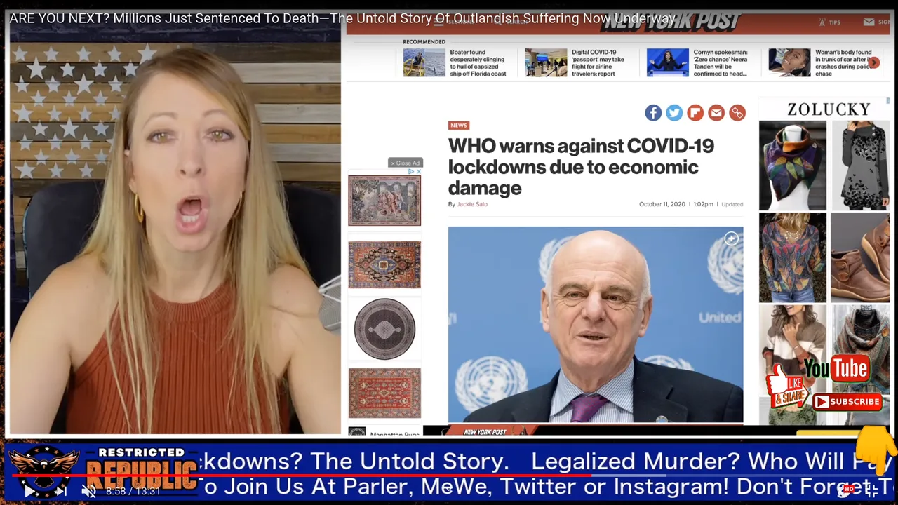 Screenshot at 2020-11-30 11:02:17 New York Post headline: WHO warns against COVID-19 lockdowns due to economic damage.png