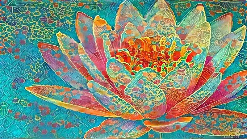 DeepDreamed Lotus Flower