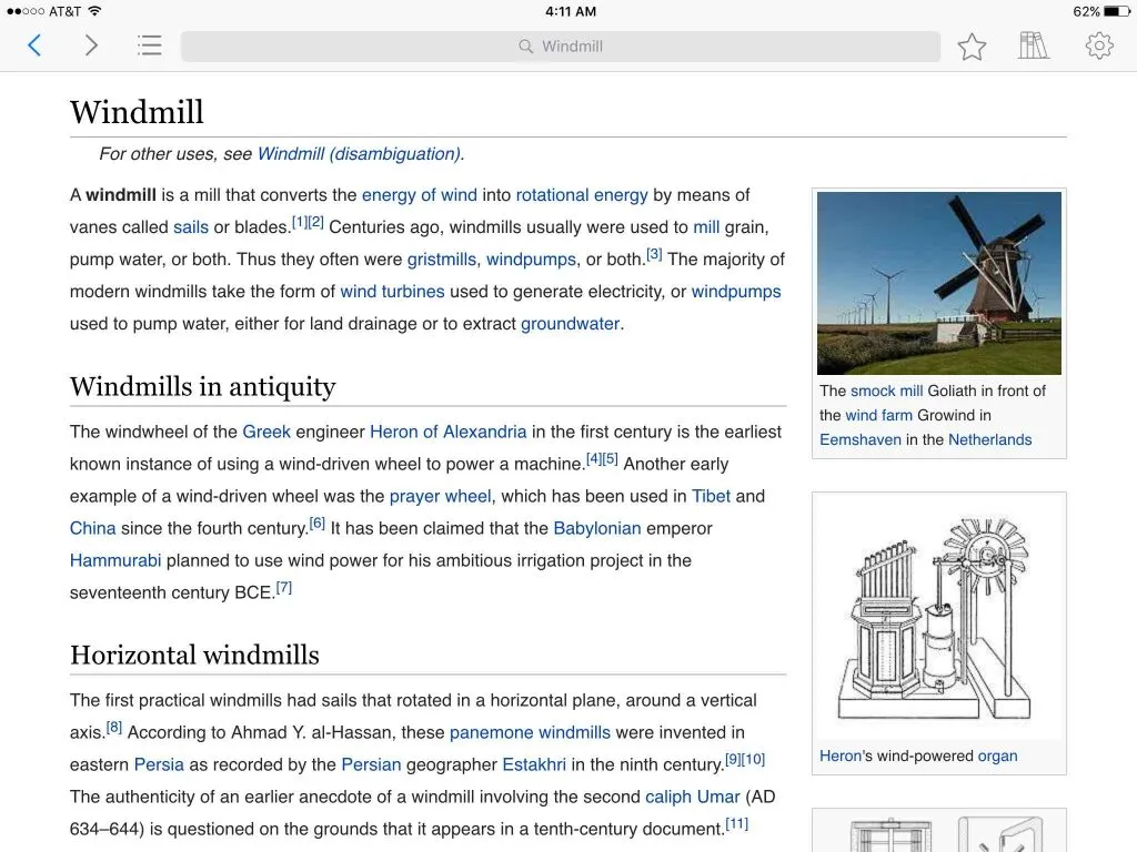 kiwix wikipedia windmills