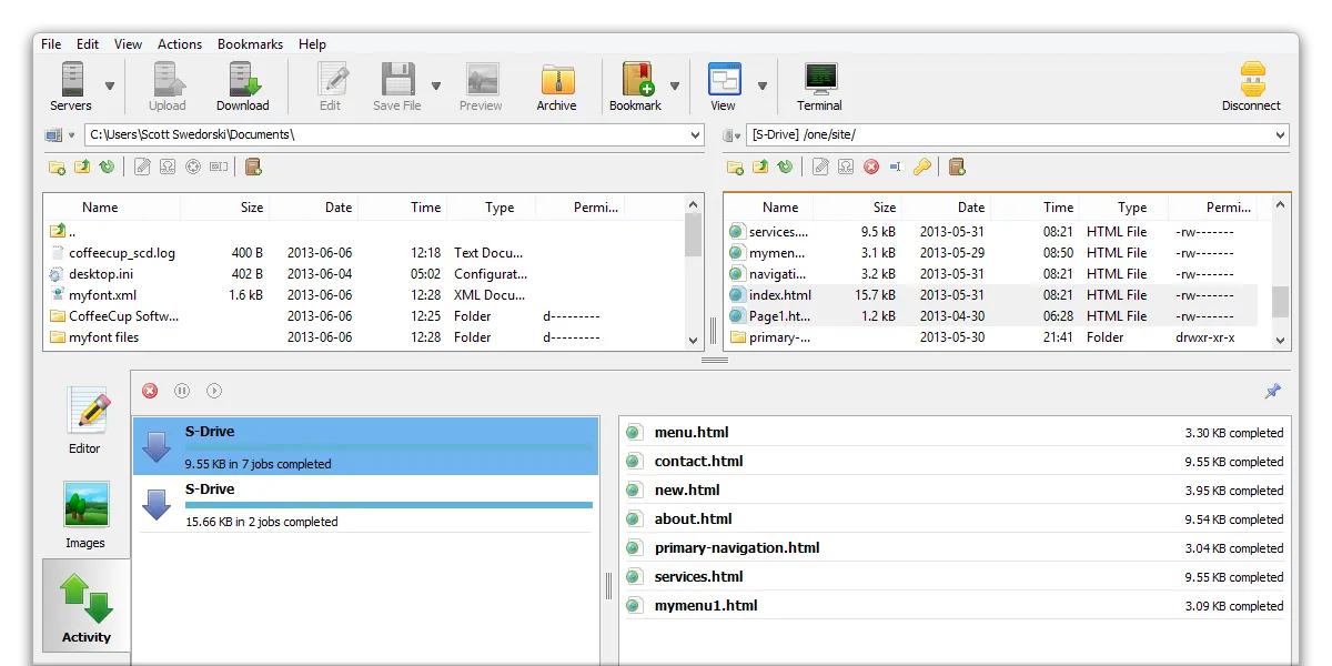 CoffeeCup Free FTP Screenshot