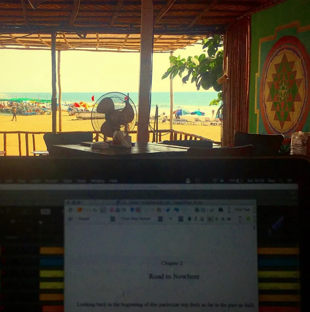 Writing Plan Sea from This Is It, Arambol, Goa