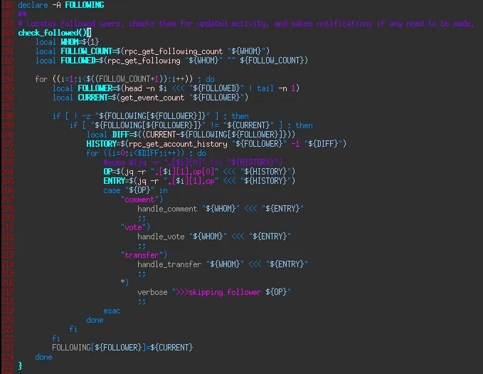 check_followed implementation