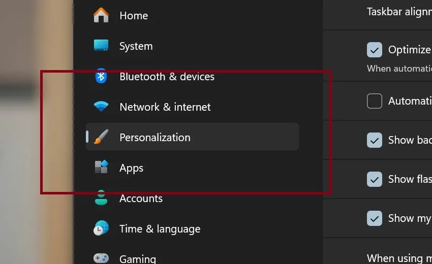 Task-Bar-personalization-settings