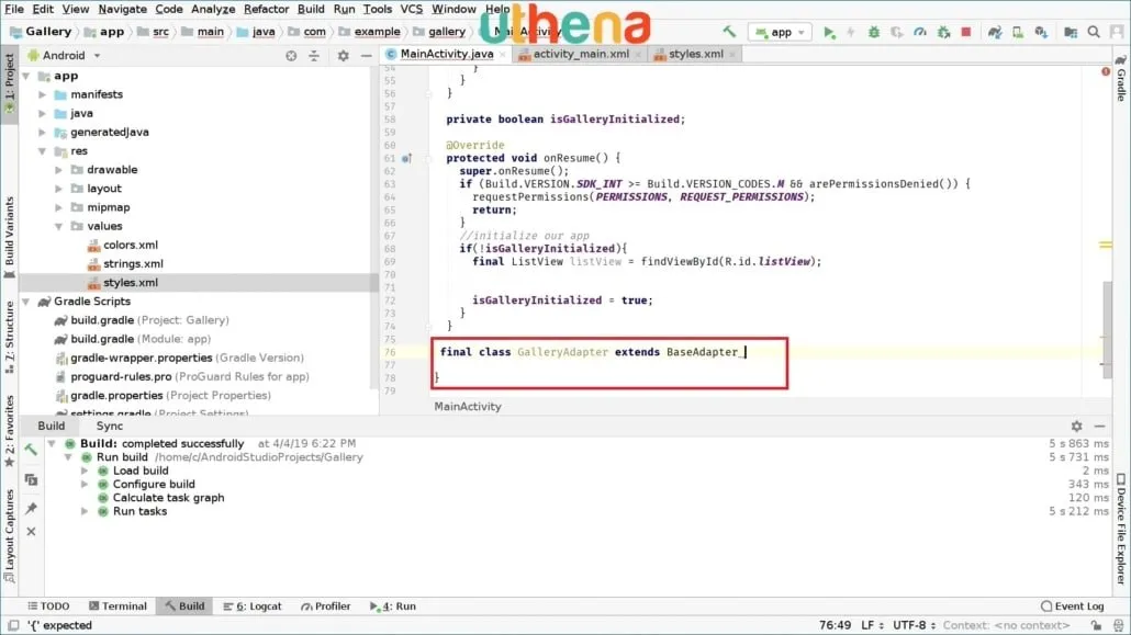 Build an Android Studio Gallery App