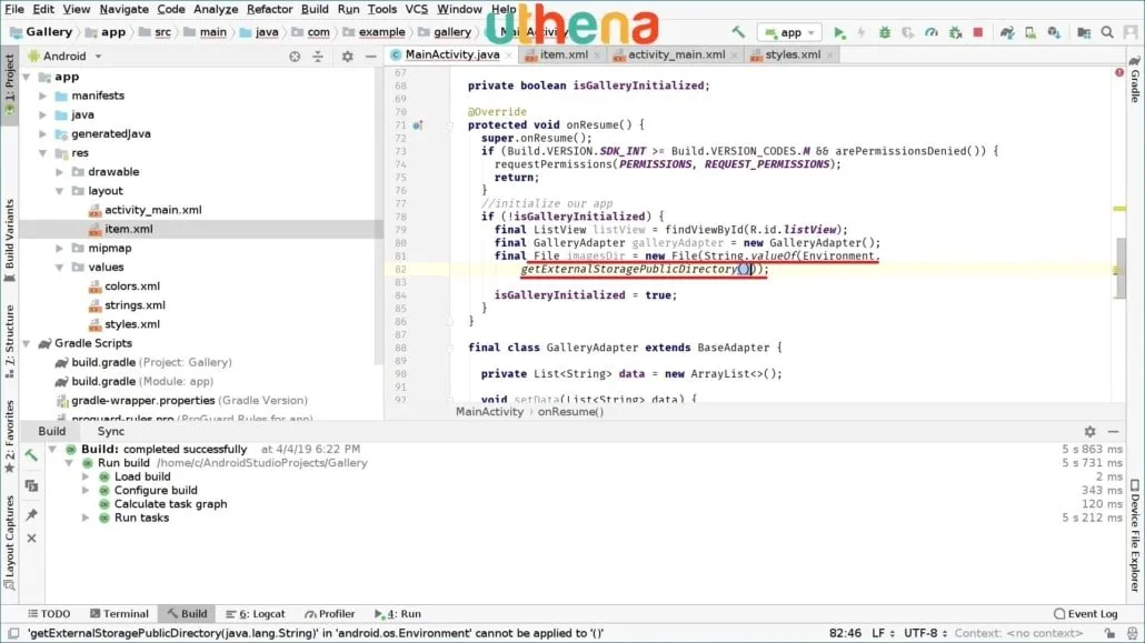 Build an Android Studio Gallery App