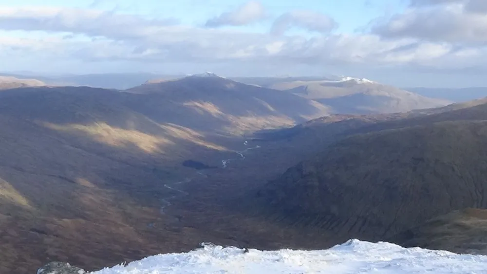 32 Looking down Glen Lochay to Meall Ghaordaidh and Ben Lawers from summit closer.jpg