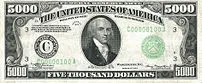 James Madison - Series of 1934 $5000 bill